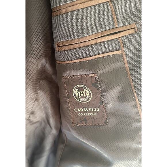Caravelli Collection Italy Blazer Tailored Jacket Charcoal Gray Size 38R 32W NWT - Picture 3 of 8